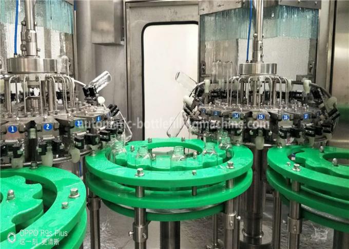 Rotary Milk Tea / Juice / Coffee Drink Glass Bottle Filling Machine , Glass Bottle Packing Machine