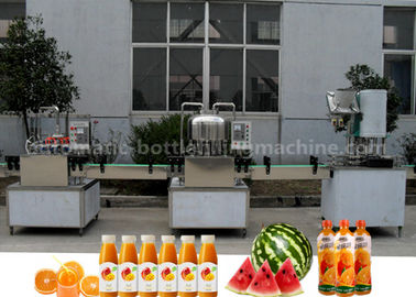 Orange Small Scale Juice Bottling Equipment , Rotary Sealing Automatic Bottle Filling Machine