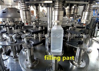 PET / HDPE Juice Bottle Filling Machine Silver Gray With Aluminum Foil Sealing
