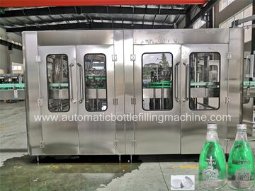 Auto Carbonated Soft Drink Filling Machine , Glass Bottle Machine High Speed