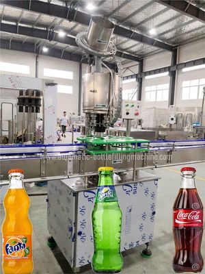 1000BPH Linear Carbonated Drink Filling Machine , Glass Bottle Filler