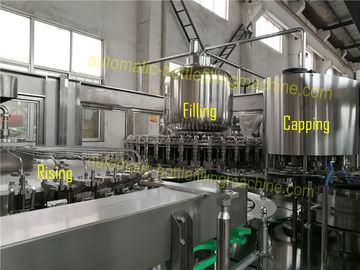 Rising / Capping Water Bottle Filling Machine 3 In 1 Monoblock Type 40 Filling Nozzles